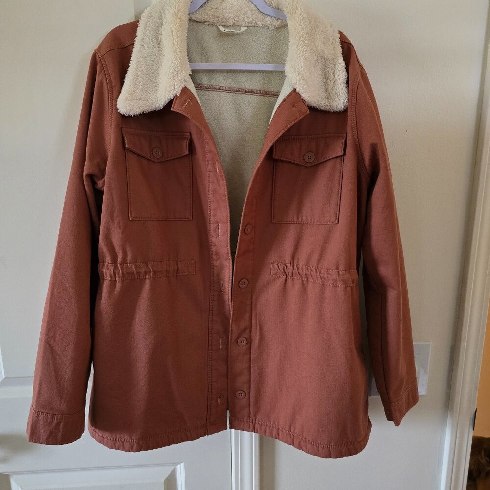 Women's Brown Sherpa-Lined Jacket